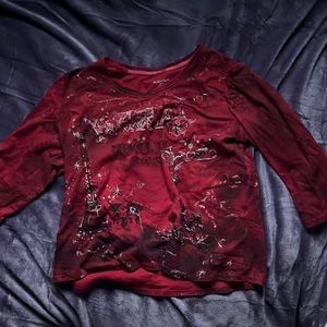 red long sleeve shirt